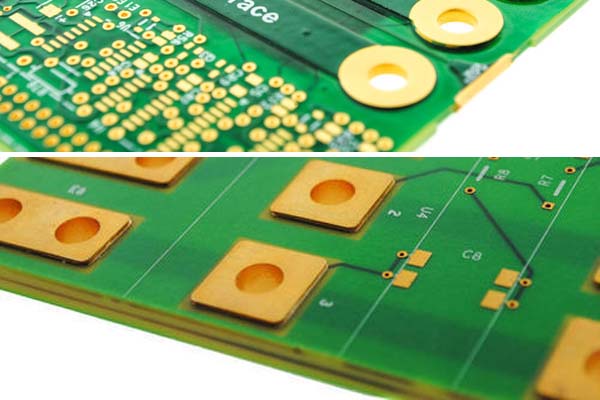 part area thick copper pcb at same layer