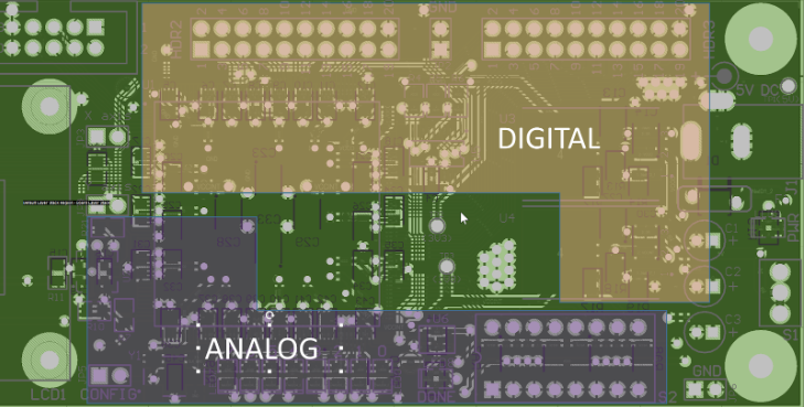 How to isolate the digital ground and analog ground of PCB