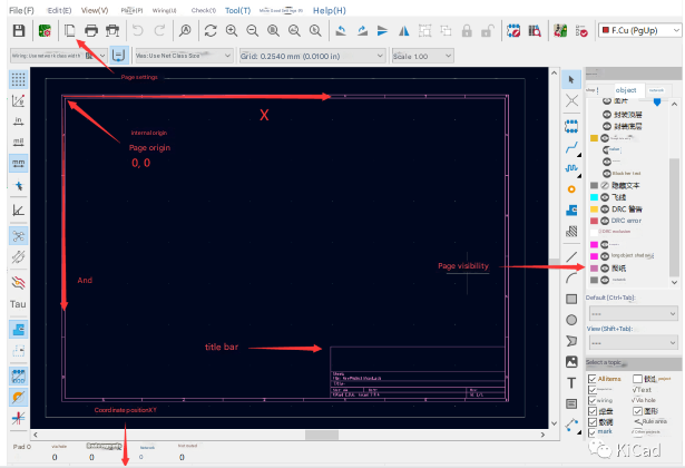Setting and using the origin in Kicad PCB