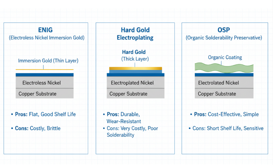 4-layer gold finger PCB manufacturing process workflow showing 7 key fabrication
steps