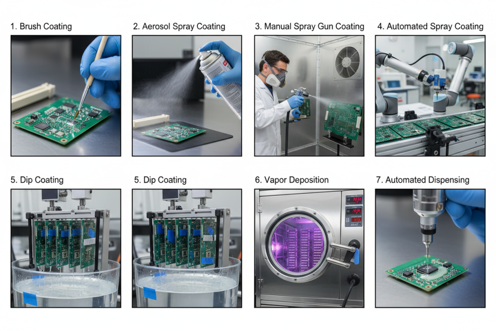 Conformal coating application methods