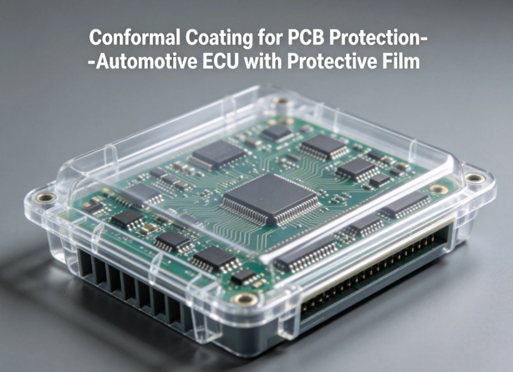 Conformal coating for PCB protection - automotive ECU with protective film