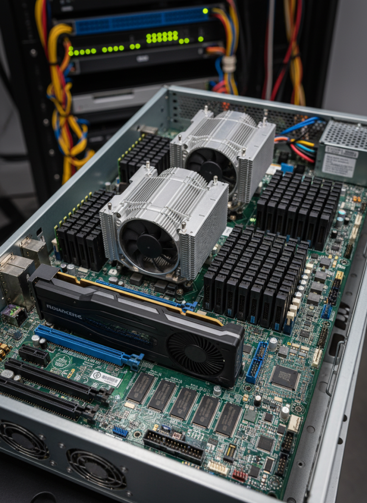 Physical images of high-speed PCBs in 5G telecommunications infrastructure and data center server environments