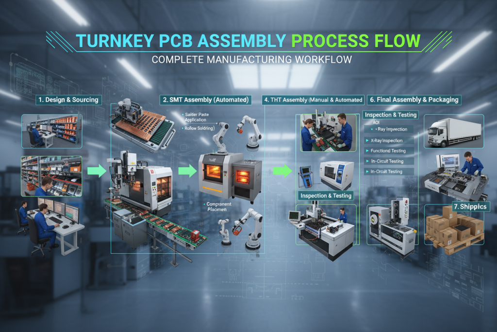 Turnkey PCB Assembly Process Flow -Complete Manufacturing Workflow