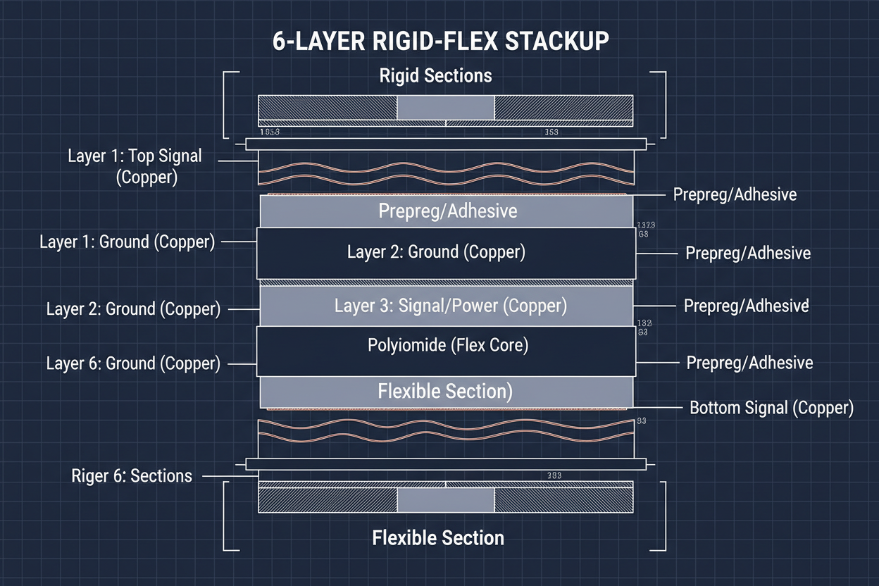 Rigid-Flex PCB Design: 6-Layer Board Reliability Guidelines