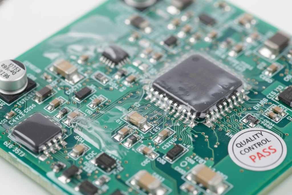 Comparison of correct conformal coating vs delamination due to poor cleaning
