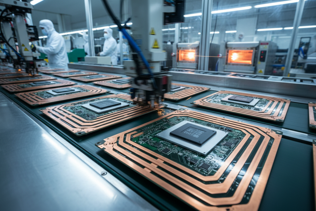 High-speed industrial motherboard PCB assembly with heavy copper and BGA components