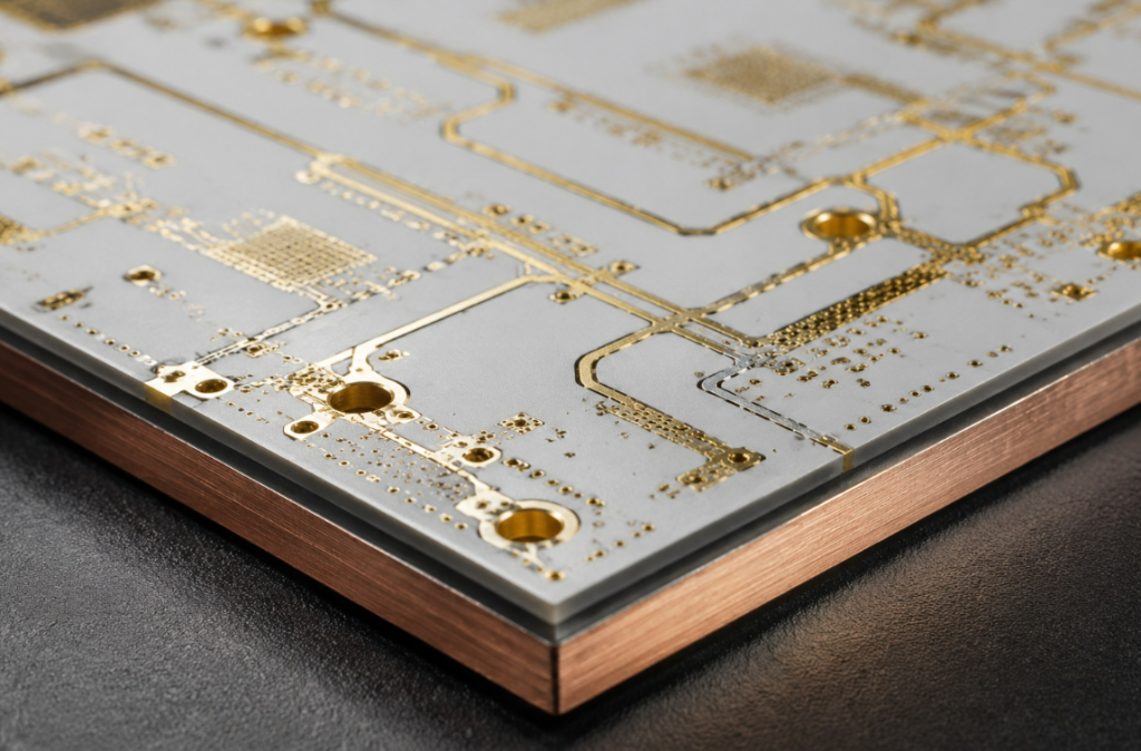 Rogers 4350B Copper Core PCB for high-power RF amplifier thermal management