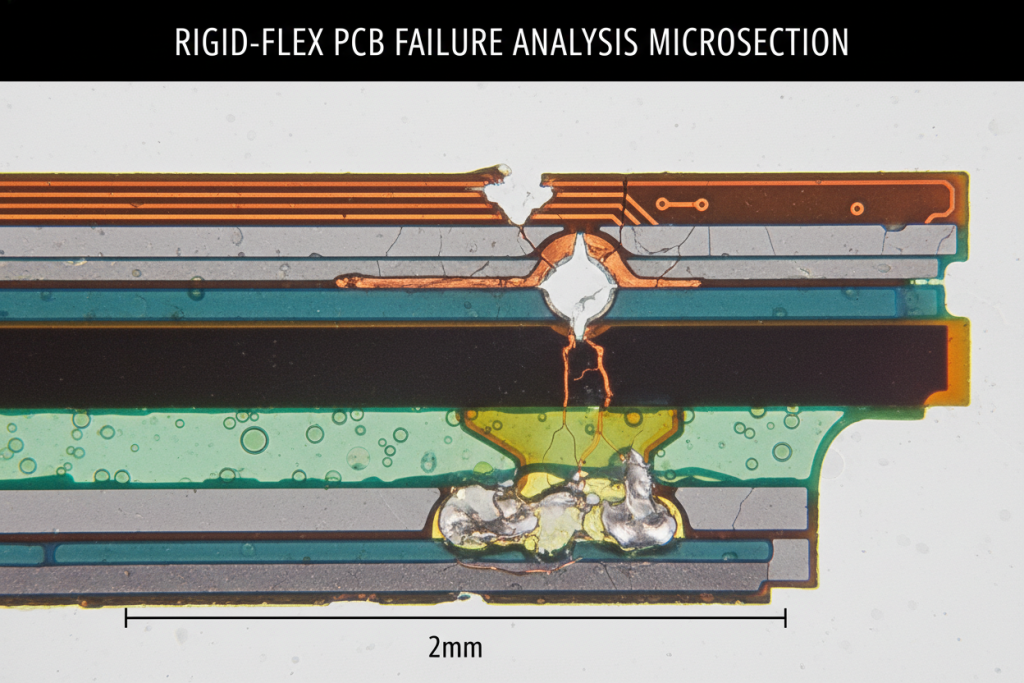 rigid-flex-pcb-failure-analysis-microsection