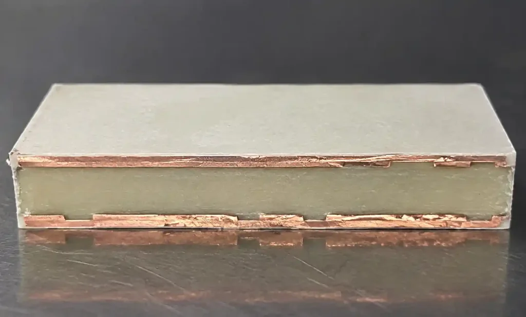 ShengYi S1000-2M high-Tg PCB laminate material showing copper layers and substrate structure