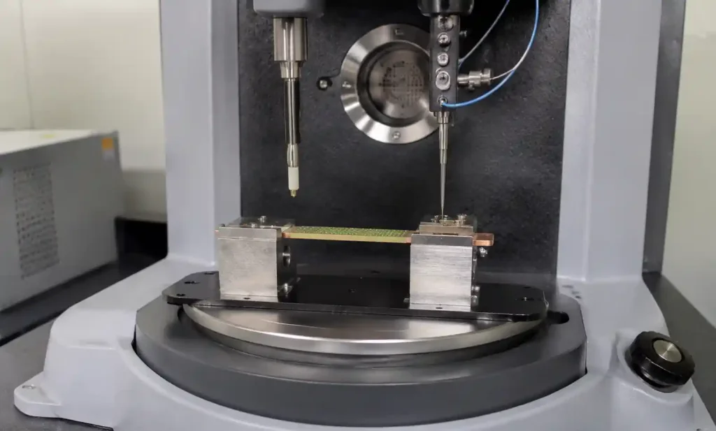 TMA thermal expansion testing equipment measuring PCB laminate samples