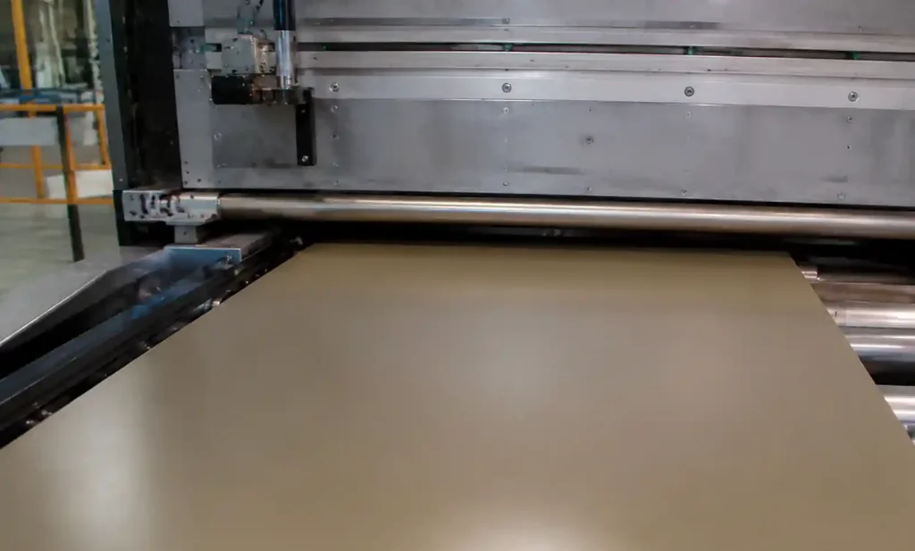 PCB manufacturing equipment processing S1000-2M laminate material showing lamination or drilling operation