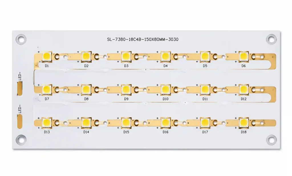 Assembled LED aluminum PCB for street light with white reflective solder mask