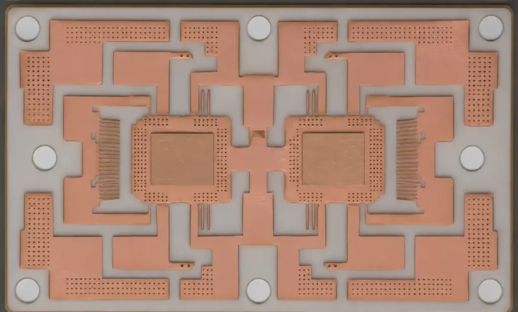 AlN substrate metallization pattern and thermal design layout