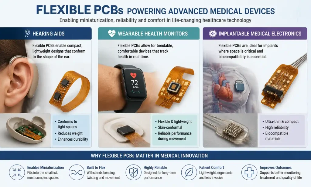 Examples of flexible PCBs used in medical devices and wearable electronics