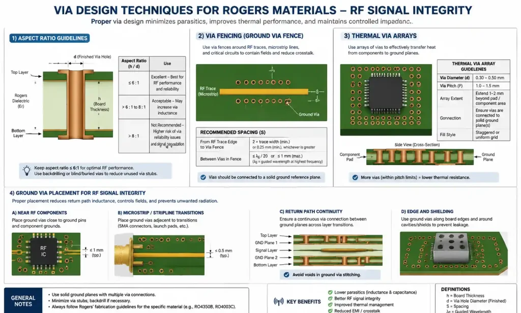 Rogers PCB via design guidelines and best practices