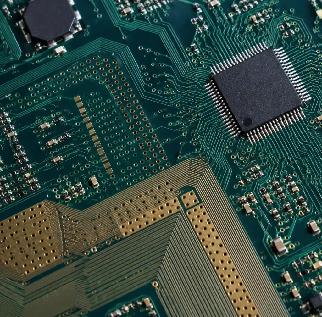 HDI PCB with laser-drilled microvias and fine-pitch traces