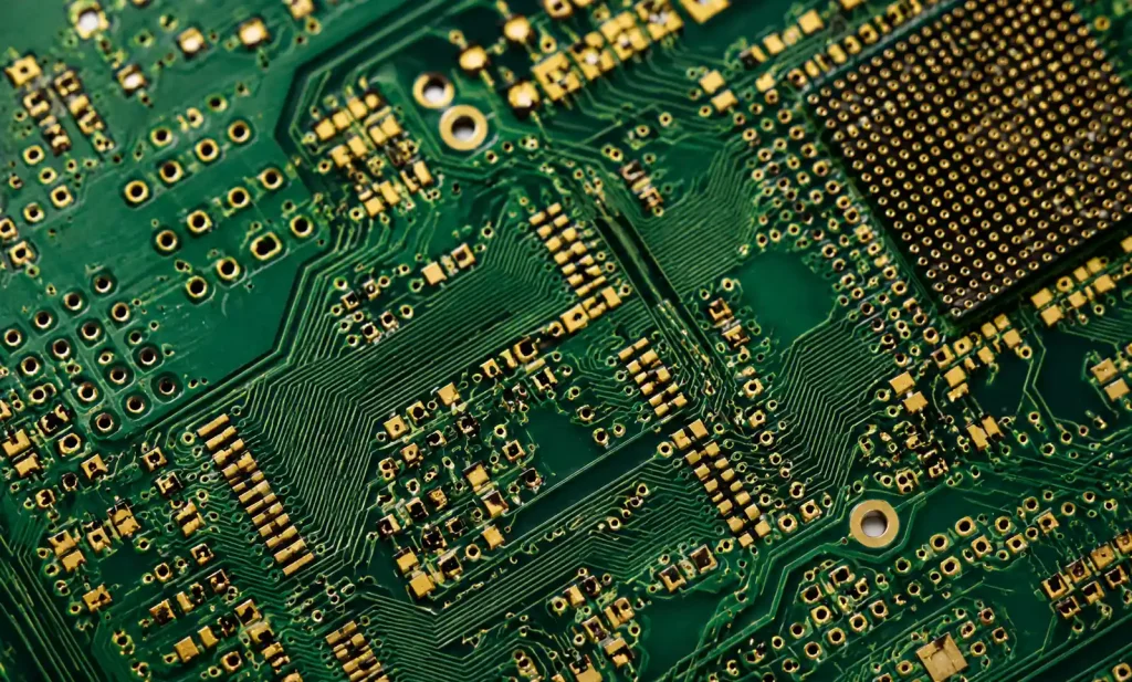 HDI PCB with laser-drilled microvias and fine-pitch traces