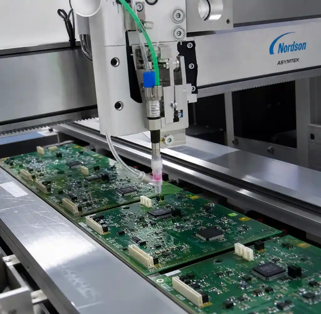 Conformal coating application on industrial PCB assembly