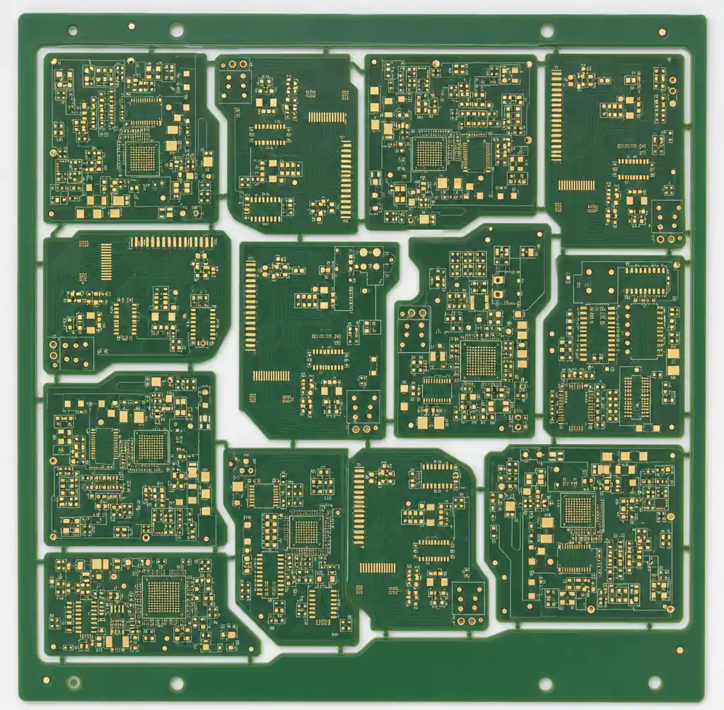 PCB Panel Layout Showing Board Nesting and Material Utilization