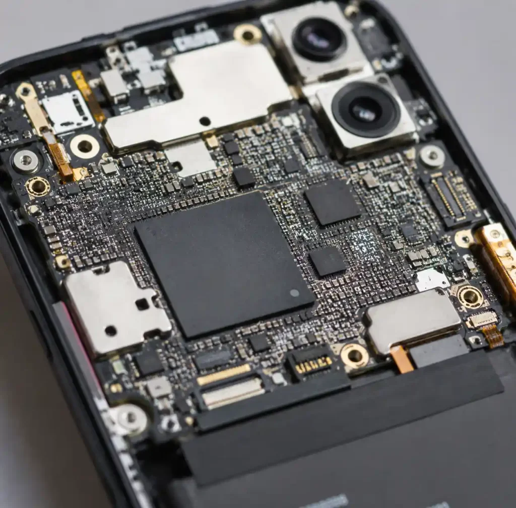 HDI PCB mainboard inside smartphone device