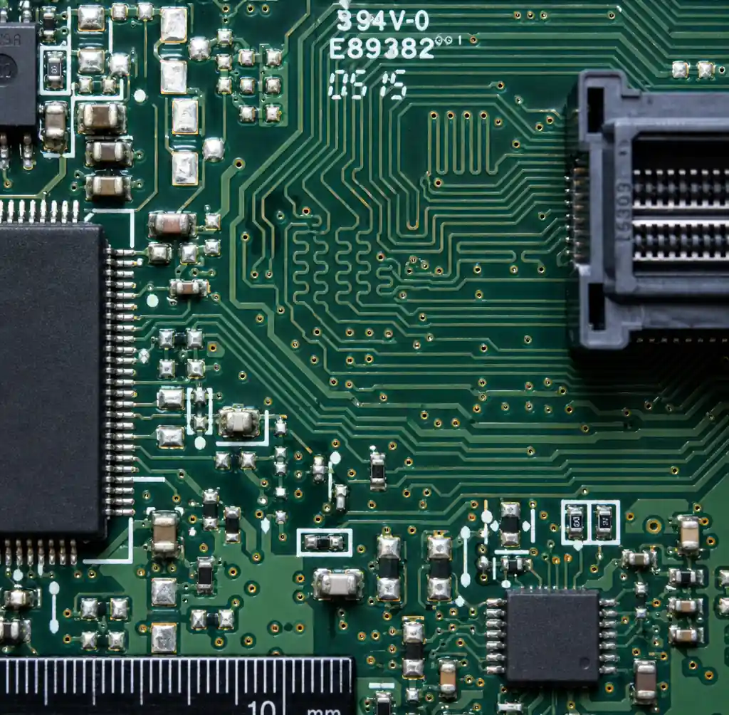 High-speed PCB with differential pair routing and continuous reference plane for impedance control