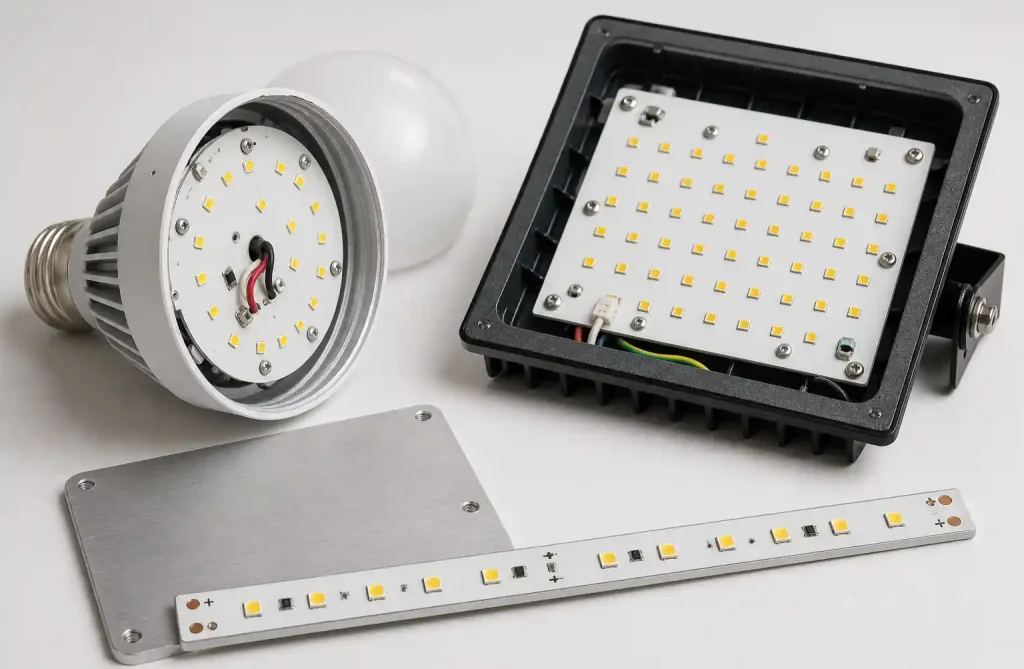 LED lighting products using metal core PCB technology