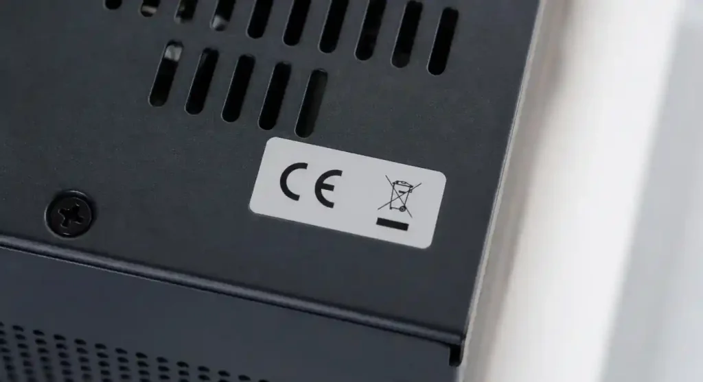 CE marking label affixed on electronic PCB product