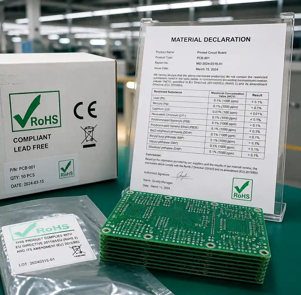 RoHS directive compliance marking on electronic equipment