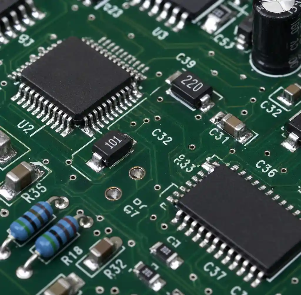 Class 2 PCB assembly showing acceptable workmanship criteria