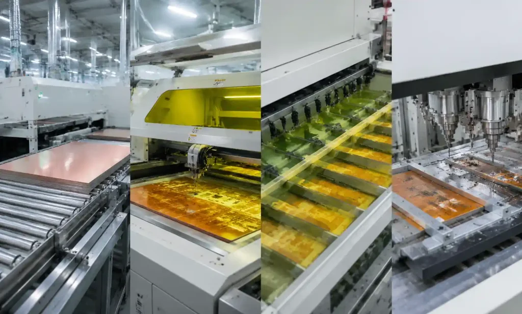 PCB fabrication stages timeline visualization