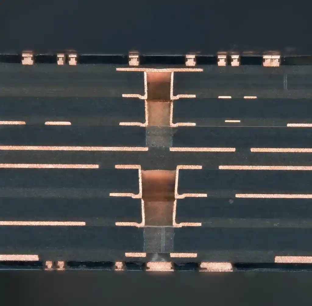 HDI PCB layer stackup cross-section