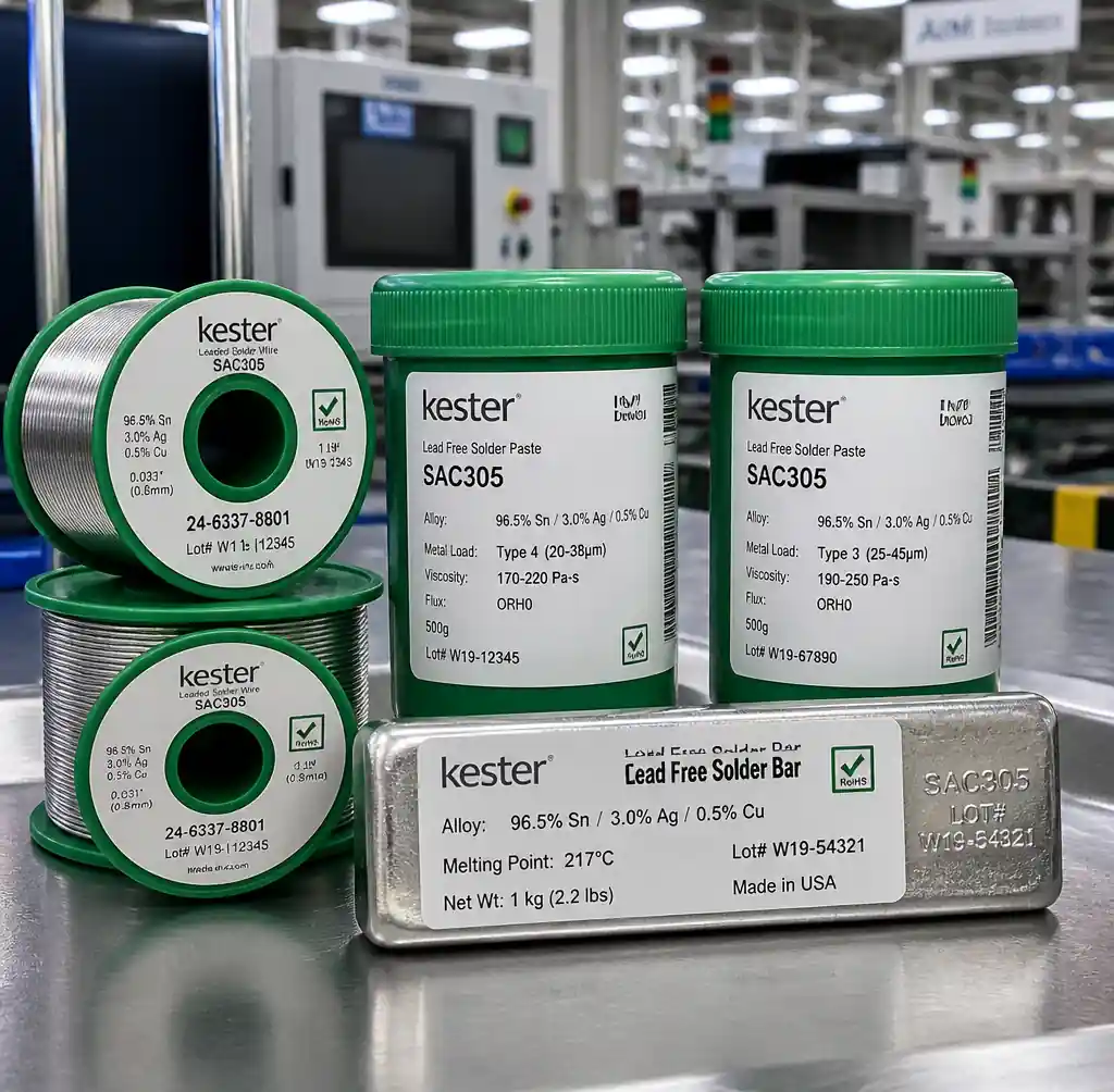 SAC305 lead-free solder wire and paste for PCB assembly