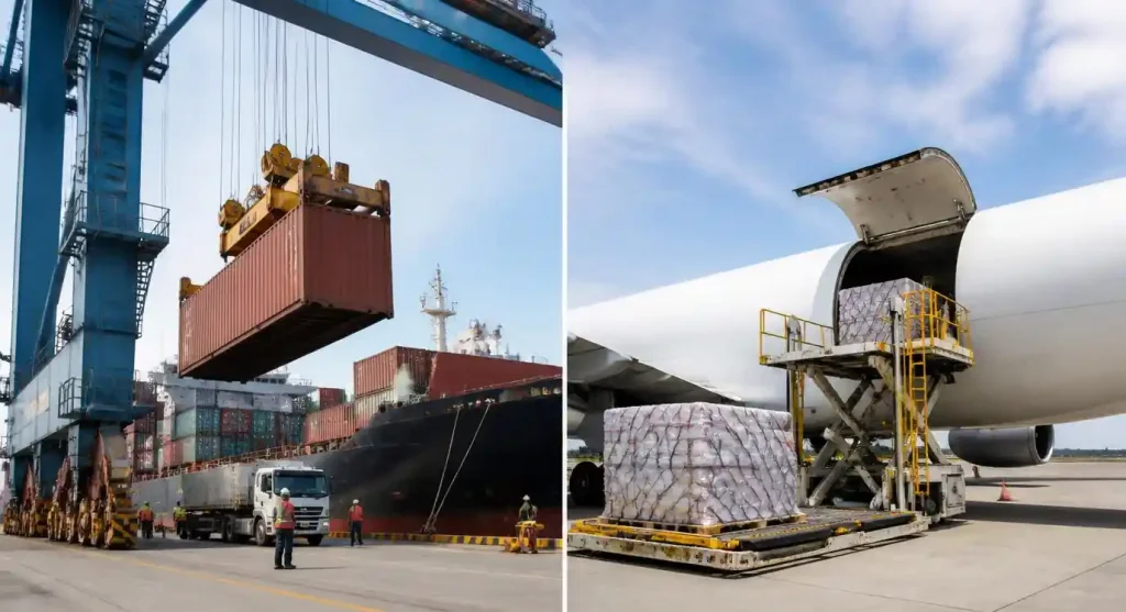 Sea freight containers and air freight cargo aircraft for PCB shipping from China to Africa