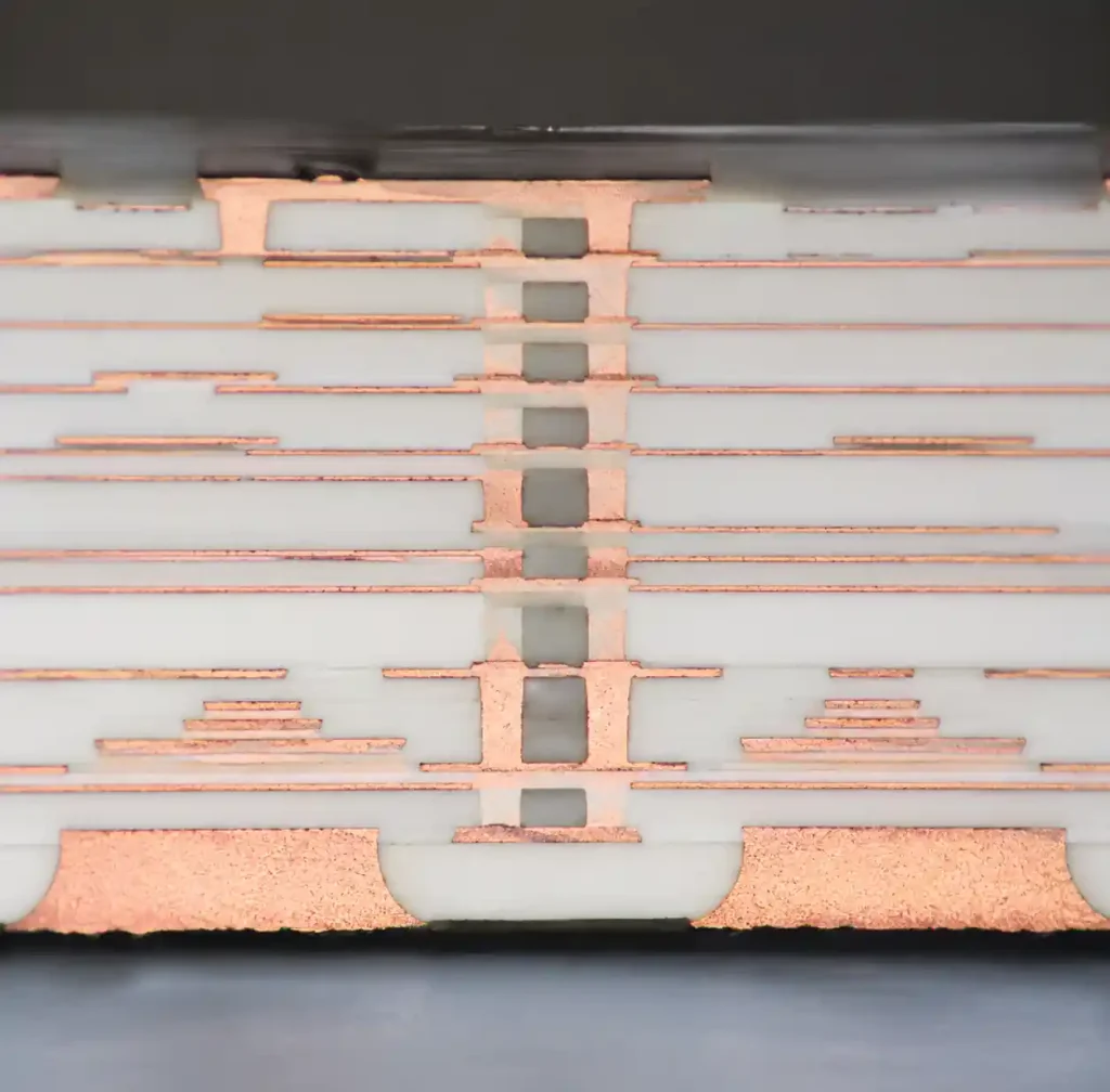 LTCC multilayer ceramic substrate showing layer structure
