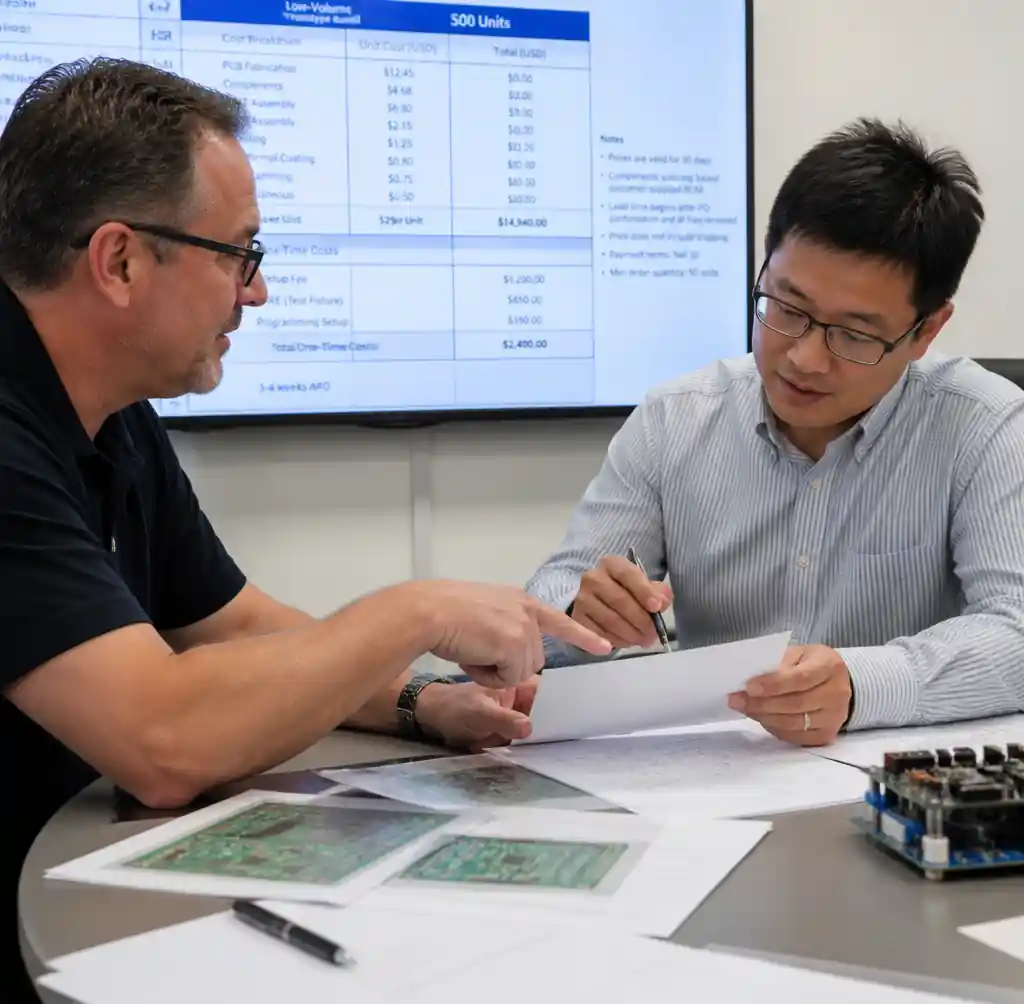 PCB assembly quote review and pricing negotiation discussion