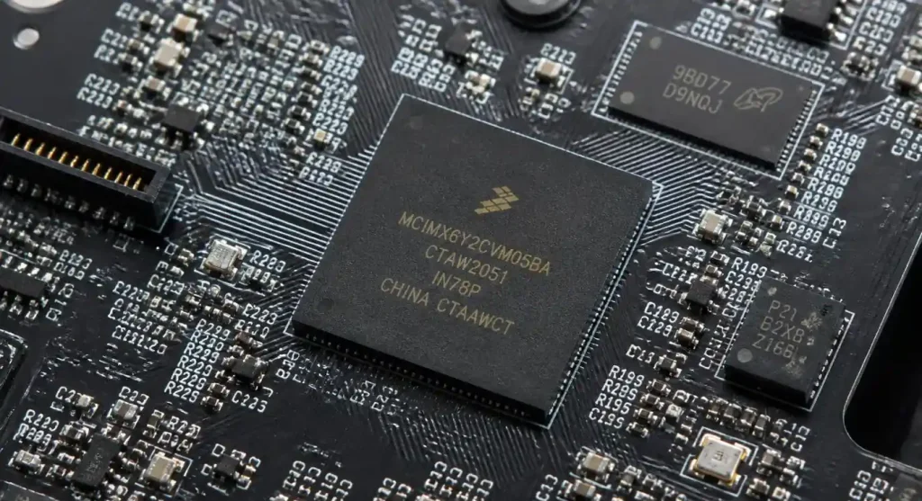 High-density PCB with BGA components and fine-pitch routing