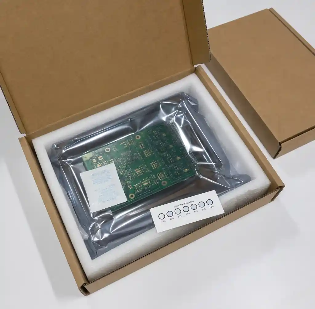PCB moisture barrier packaging with vacuum-sealed bags and desiccant packs for African shipments