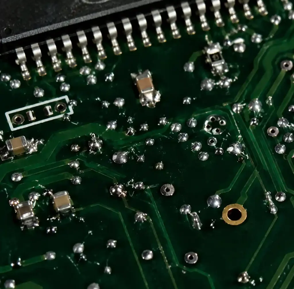 Solder balls and splattering defects scattered across PCB surface after reflow