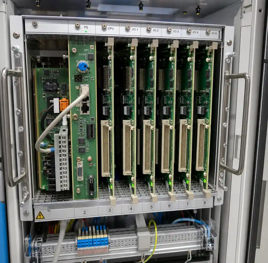 Industrial control system using modular rigid PCB architecture with connectors