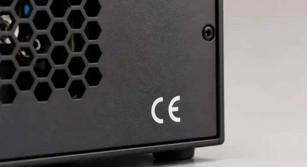 Proper CE mark placement on electronic PCB product enclosure