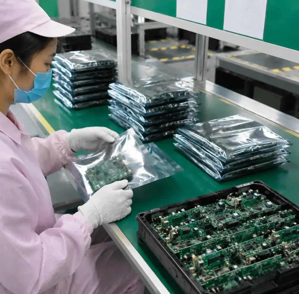 Final quality inspection and packaging of PCB assemblies