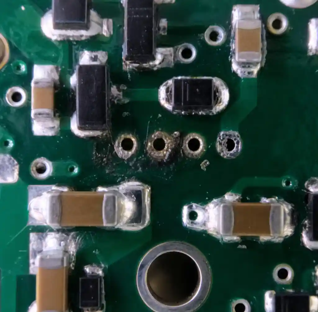 Common high voltage PCB design errors showing insufficient spacing and clearance violations