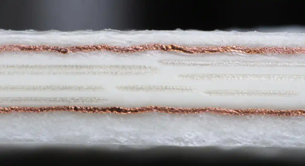 PTFE-based PCB laminate material cross-section