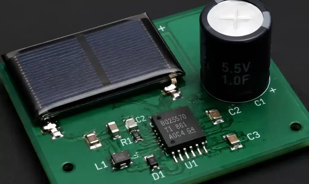 Solar energy harvesting circuit with MPPT and supercapacitor storage