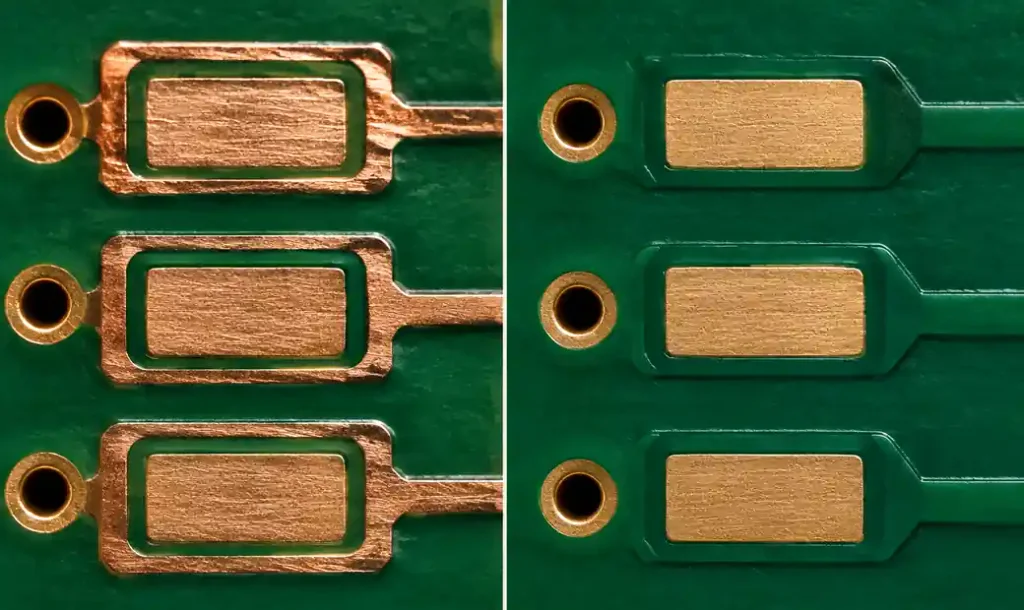 NSMD versus SMD pad design comparison on actual PCB