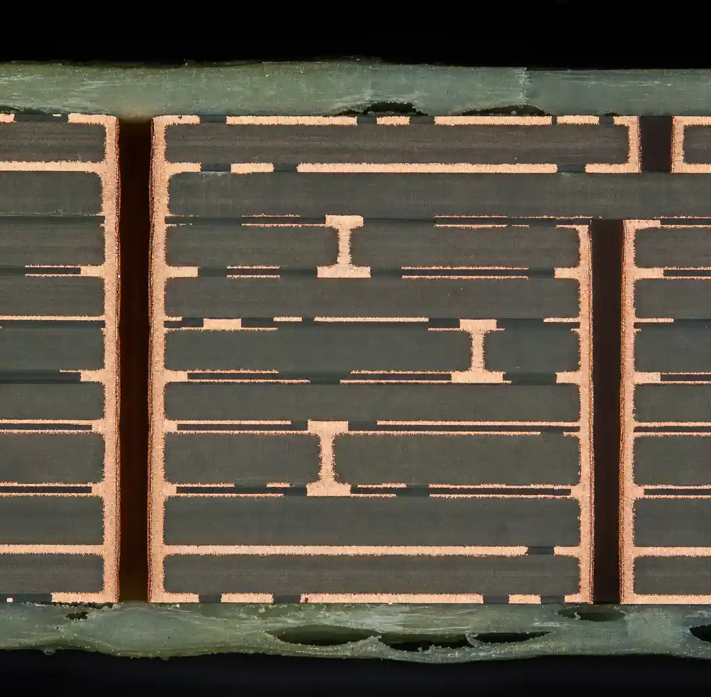 Cross-sectional view of 8-layer automotive ADAS PCB stackup