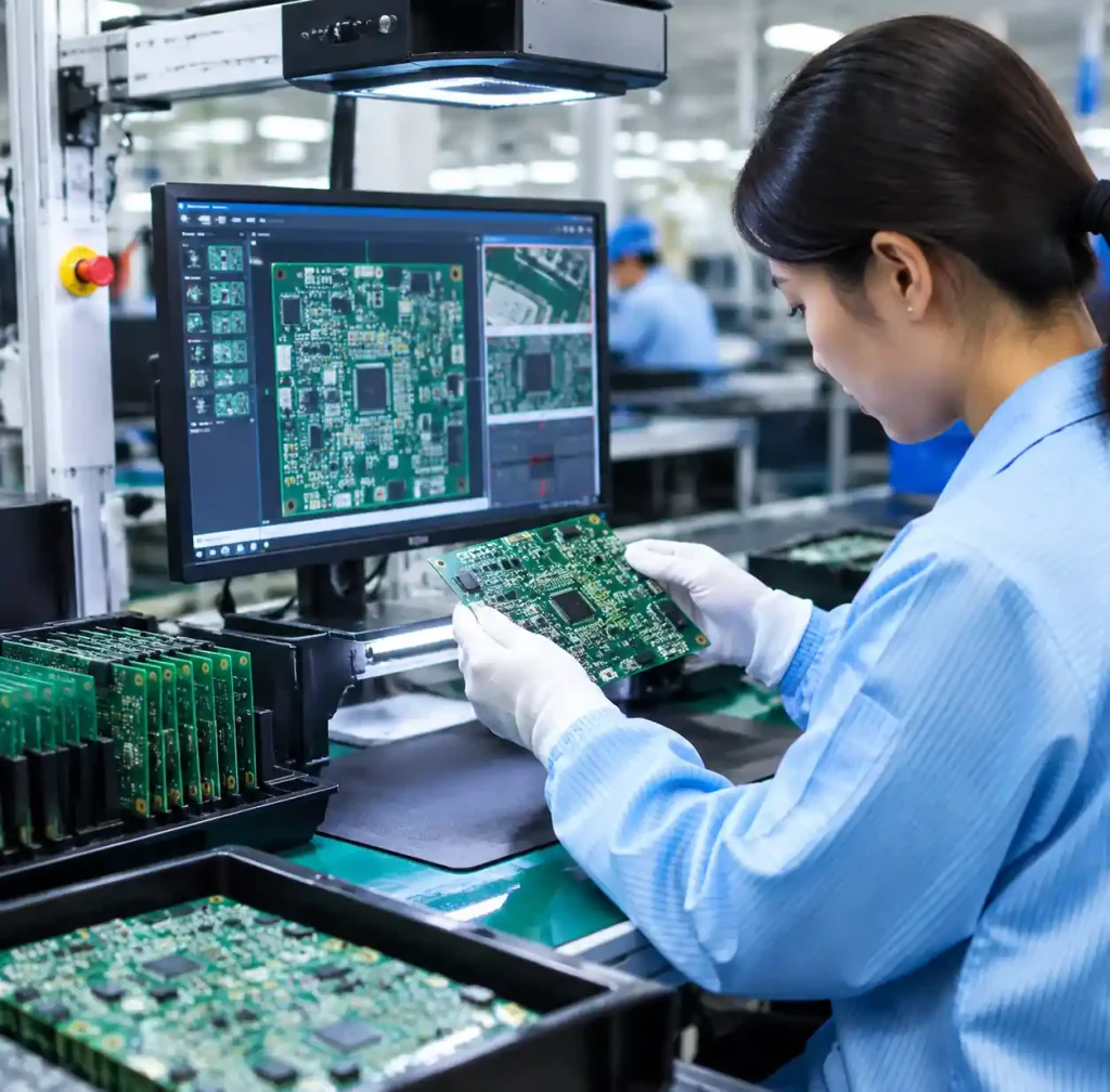 PCB manufacturing quality control inspection for EU compliance verification