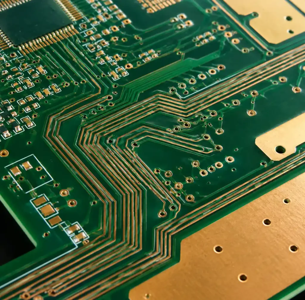 Controlled impedance PCB with microstrip and stripline traces