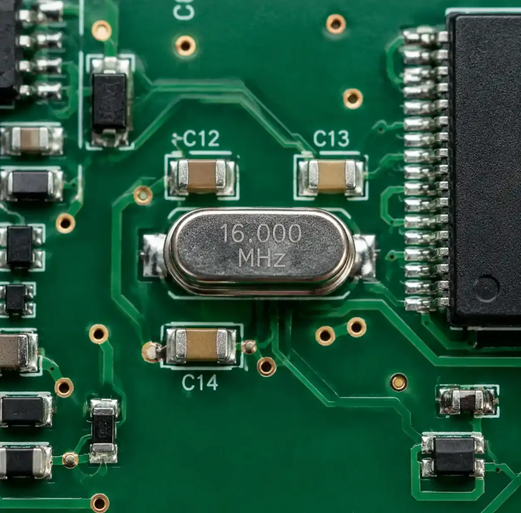 Proper crystal oscillator and loading capacitor placement on PCB